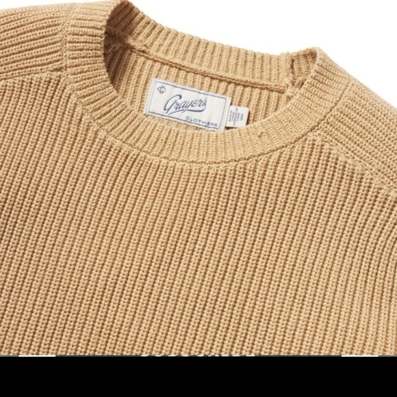 Grayers Men’s Shaker Stitch Cotton Crewneck Sweater in Oatmeal
size XL - Picture 4 of 12